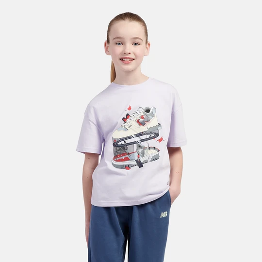 Zdjęcie produktu Koszulka dziecięca New Balance LAKG0117RIG – fioletowa