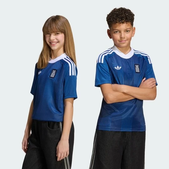 Zdjęcie produktu Koszulka dziecięca wyjazdowa Grecja 26 Adidas Dusky Petrol