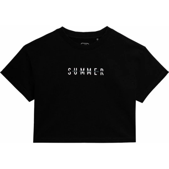 Zdjęcie produktu Koszulka dziewczęca crop top 4FJSS23TTSHF393 4F Czarny