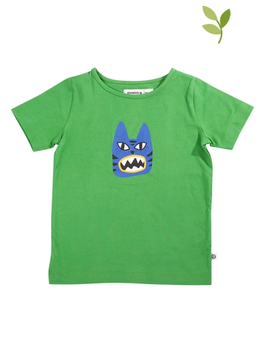Zdjęcie produktu ONNOLULU Koszulka "Elton Tiger" w kolorze zielonym rozmiar: 110 / 116