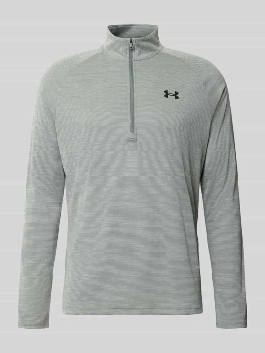 Zdjęcie produktu Koszulka funkcyjna z logo i zamkiem błyskawicznym Under Armour Średnioszary