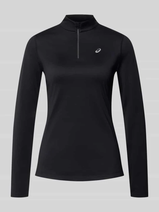 Zdjęcie produktu Koszulka sportowa o kroju slim fit ze stójką i zamkiem błyskawicznym Asics Czarny