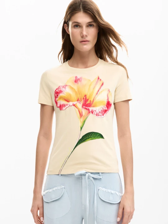 Zdjęcie produktu Koszulka hibiskus Desigual biały