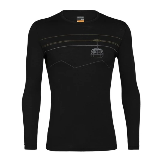 Zdjęcie produktu Koszulka Icebreaker Merino 200 Oasis Long Sleeve Crewe 105208001BLK - czarne