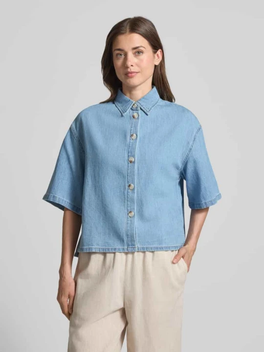 Zdjęcie produktu Koszulka jeansowa o kroju relaxed fit z czystej bawełny s.Oliver Jasnoniebieski