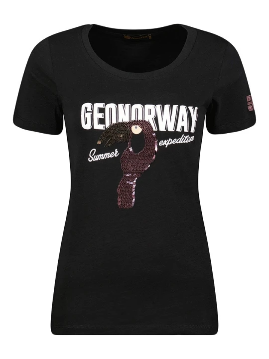 Zdjęcie produktu Geographical Norway Koszulka "Jeverything" w kolorze czarnym rozmiar: M