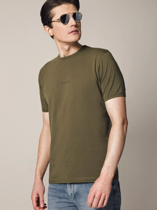 Zdjęcie produktu Koszulka Khaki z Bawełną Steph Lancerto Zielony