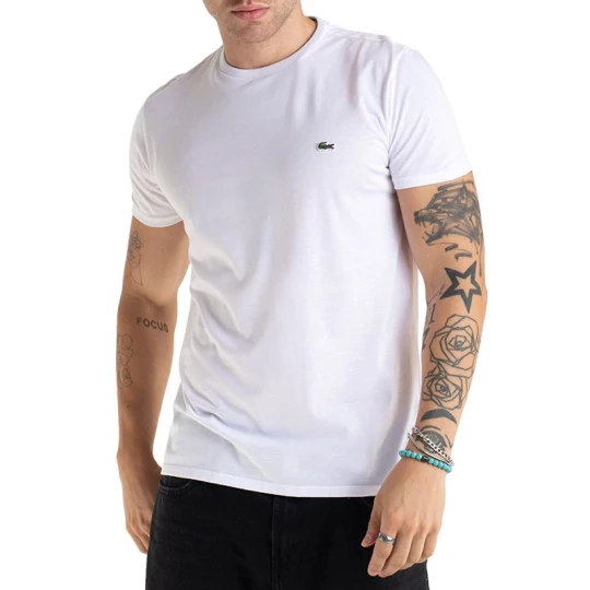 Zdjęcie produktu Koszulka męska Lacoste Crew Neck Pime Cotton Jersey TH6709-001 - biała