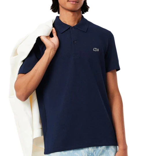 Zdjęcie produktu Koszulka męska Lacoste Regular Fit Cotton Blend Polo DH5522-166 - granatowa