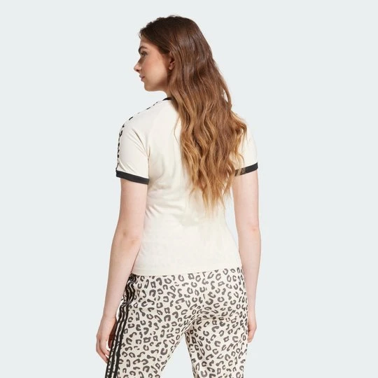 Zdjęcie produktu Koszulka Leopard 3-Stripes Adidas Wonder White