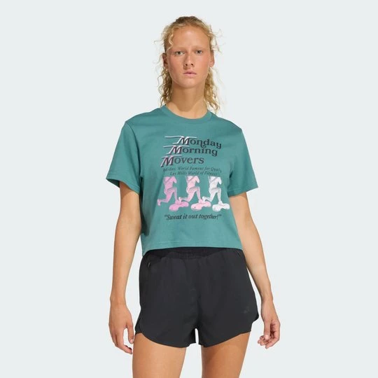 Zdjęcie produktu KOSZULKA LESMILLS MOVERS GRAPHIC Adidas Preloved Teal