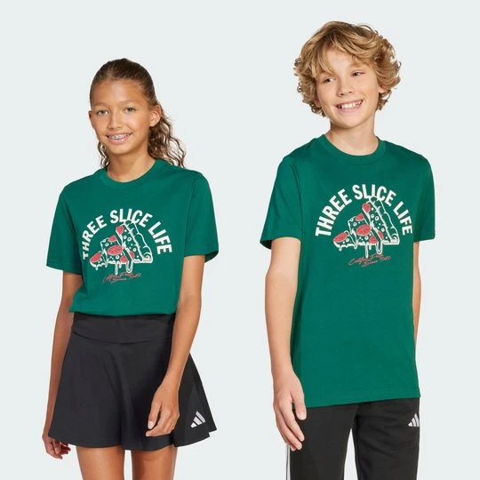 Zdjęcie produktu Koszulka Lounge Pizza Graphic Kids Adidas Collegiate Green