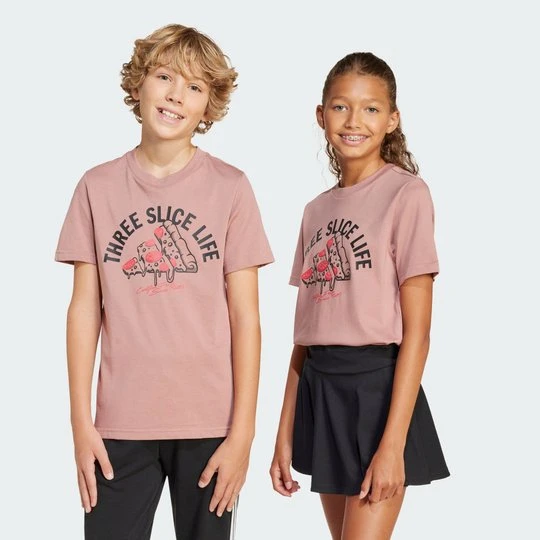 Zdjęcie produktu Koszulka Lounge Pizza Graphic Kids Adidas Warm Clay