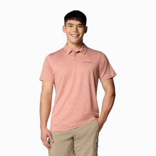 Zdjęcie produktu Koszulka męska Columbia Tech Trail Utility Polo tuscan heather Pomarańczowy