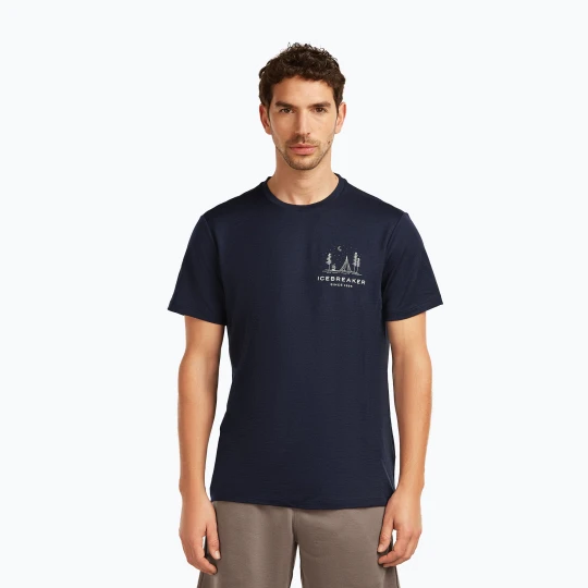 Zdjęcie produktu Koszulka męska icebreaker Merino 150 Tech Lite Peaceful Pass Tee midnight navy Granatowy