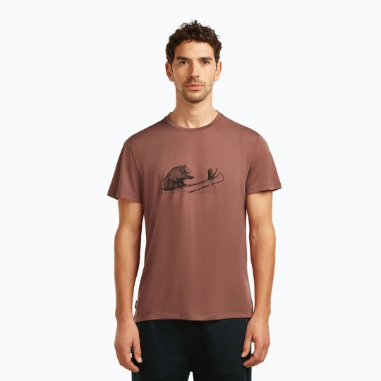 Zdjęcie produktu Koszulka męska icebreaker Merino Core Canoe Companions carob Brązowy