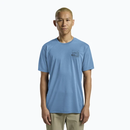 Zdjęcie produktu Koszulka męska Jack Wolfskin Vonnan Graphic peak trail sky blue