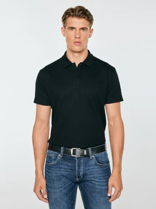 Zdjęcie produktu koszulka męska polo czarna nisser 906 Big Star