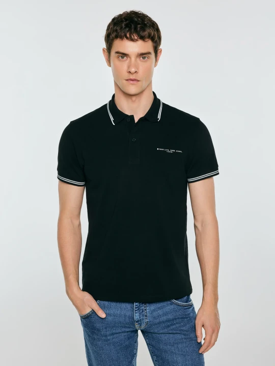 Zdjęcie produktu koszulka męska polo czarna wladym 906 Big Star