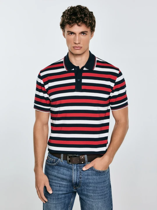 Zdjęcie produktu koszulka męska polo w kolorowe paski seulir 603 Big Star