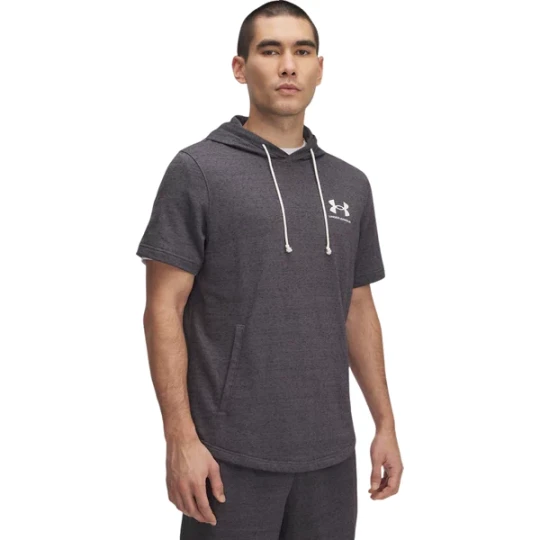 Zdjęcie produktu Koszulka męska Rival Terry Short Sleeve Hoodie Under Armour Szary