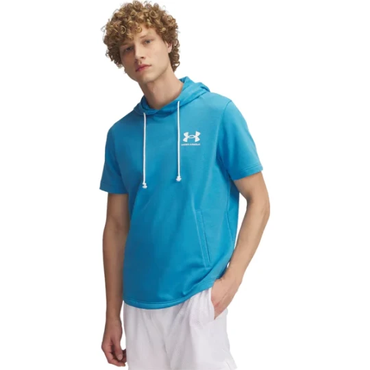 Zdjęcie produktu Koszulka męska Rival Terry Short Sleeve Hoodie Under Armour Niebieski