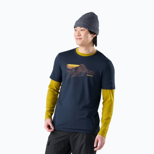 Zdjęcie produktu Koszulka męska Smartwool Alpine Trace Active Graphic Tee SS deep navy Granatowy