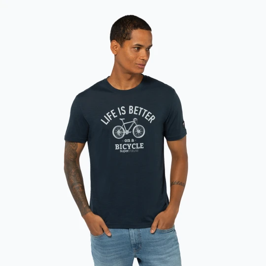 Zdjęcie produktu Koszulka męska super.natural Better Bike Tee blueberry / vapor grey Granatowy