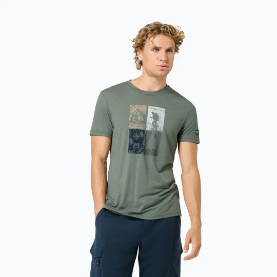 Zdjęcie produktu Koszulka męska super.natural Go Hiking Tee eucalyptus / various Zielony