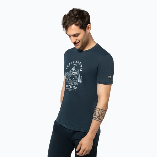 Zdjęcie produktu Koszulka męska super.natural Landi Tee blueberry / vapor grey Granatowy