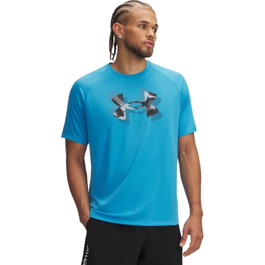 Zdjęcie produktu Koszulka męska Tech Print Fill SS Under Armour Niebieski