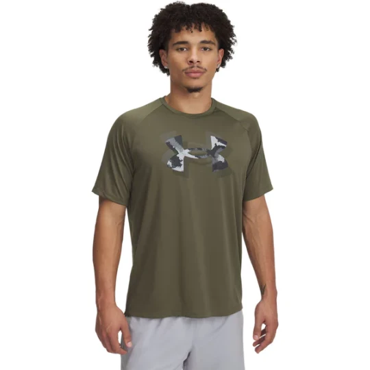 Zdjęcie produktu Koszulka męska Tech Print Fill SS Under Armour Zielony