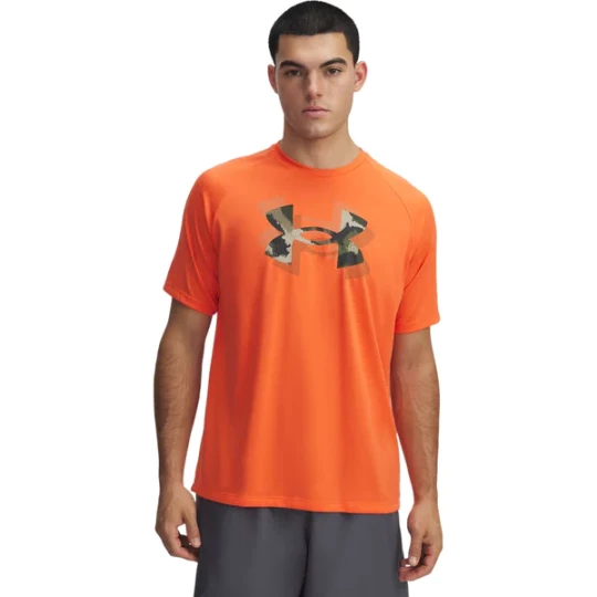 Zdjęcie produktu Koszulka męska Tech Print Fill SS Under Armour Pomarańczowy