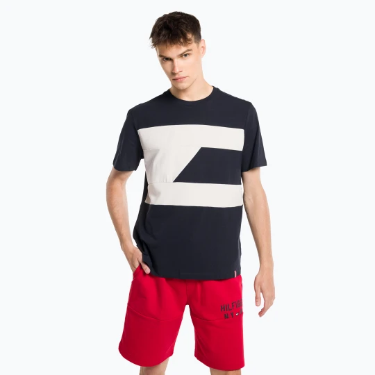 Zdjęcie produktu Koszulka męska Tommy Hilfiger Colorblocked Mix Media blue