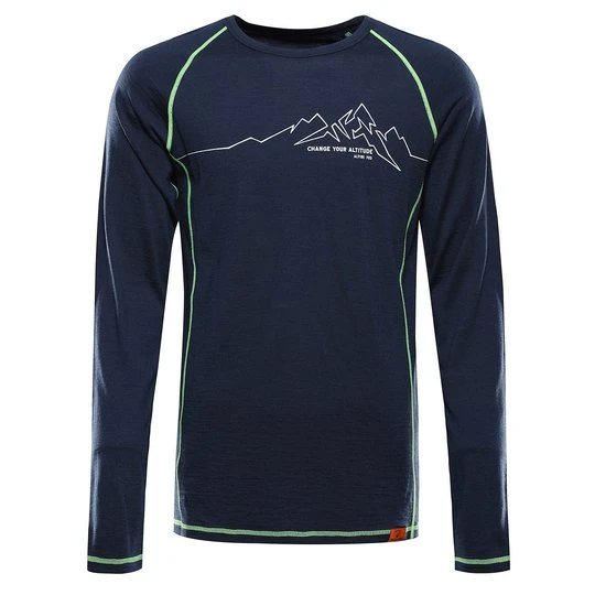 Zdjęcie produktu Koszulka męska turystyczna z wełną merino Meren granatowa Alpine Pro