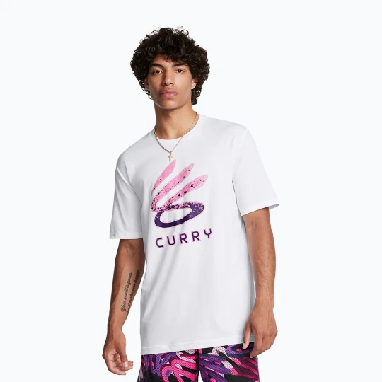 Zdjęcie produktu Koszulka męska Under Armour Curry Logo Trend white/purple