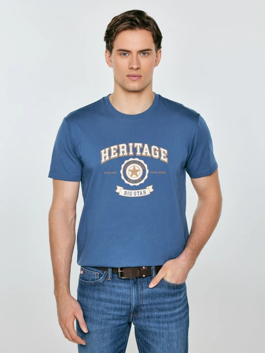Zdjęcie produktu koszulka męska z nadrukiem niebieska feren 402 Big Star