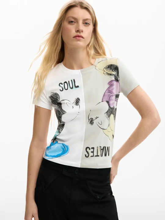 Zdjęcie produktu Koszulka Mickey i Minnie Mouse™ kiss Desigual biały