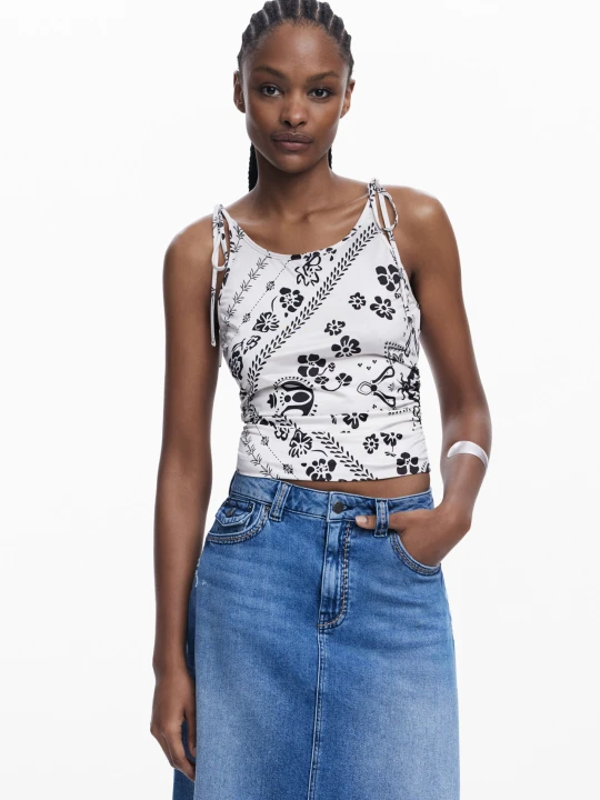 Zdjęcie produktu Koszulka na ramiączkach bandana Desigual biały