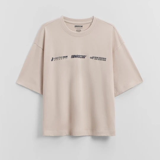 Zdjęcie produktu Koszulka NASCAR loose fit beżowa House