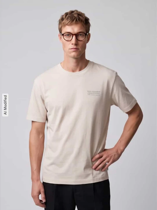 Zdjęcie produktu Oersized t-shirt z mieszanka bawełny Marc O'Polo Piaskowy