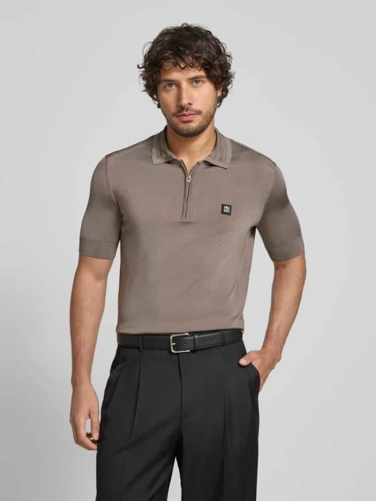 Zdjęcie produktu koszulka o kroju regular fit z mieszanka wiskozy model 'SAYFONG-4' Hugo Jasnobrązowy