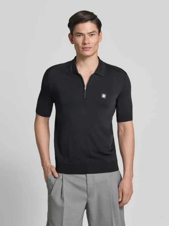 Zdjęcie produktu koszulka o kroju regular fit z mieszanka wiskozy model 'SAYFONG-4' Hugo Czarny