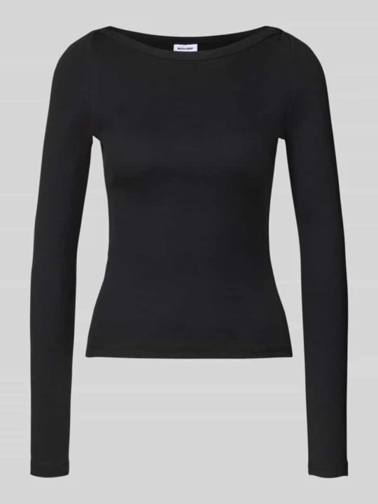 Zdjęcie produktu koszulka o kroju slim fit z mieszanka bawełny model 'MAYA' Noisy May Czarny
