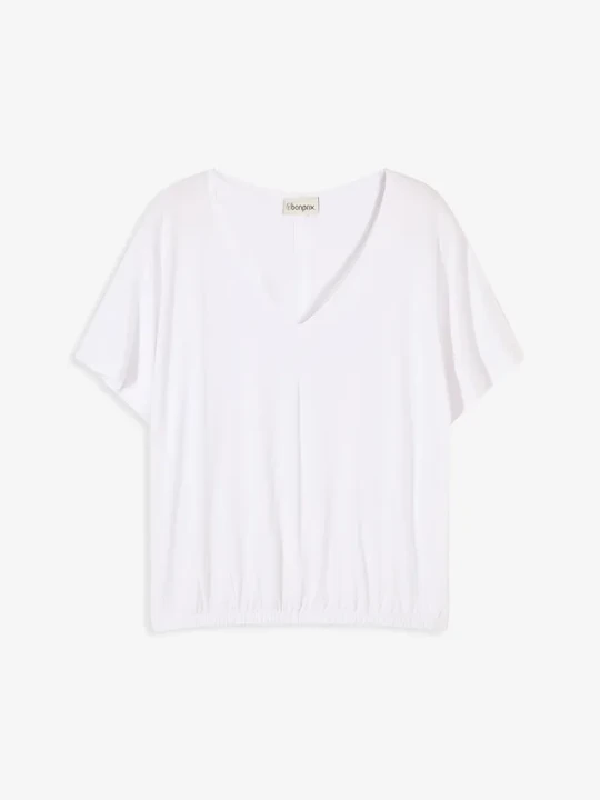 Zdjęcie produktu Koszulka oversize z miękkiego materiału z wiskozą BonPrix biały