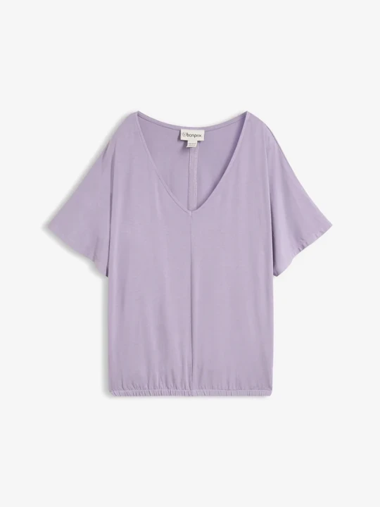 Zdjęcie produktu Koszulka oversize z miękkiego materiału z wiskozą BonPrix fioletowy