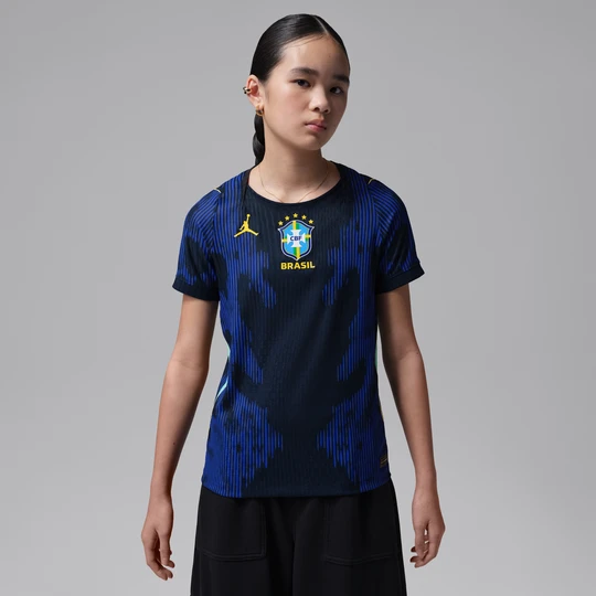 Zdjęcie produktu Koszulka piłkarska dla dużych dzieci Jordan Aero-FIT Brazylia Match 2026 (wersja wyjazdowa) – oryginalna - Niebieski