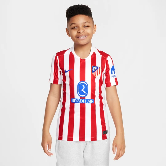 Zdjęcie produktu Koszulka piłkarska dla dużych dzieci Nike Dri-FIT Atlético Madryt Stadium 2025/26 (wersja domowa) – replika - Czerwony