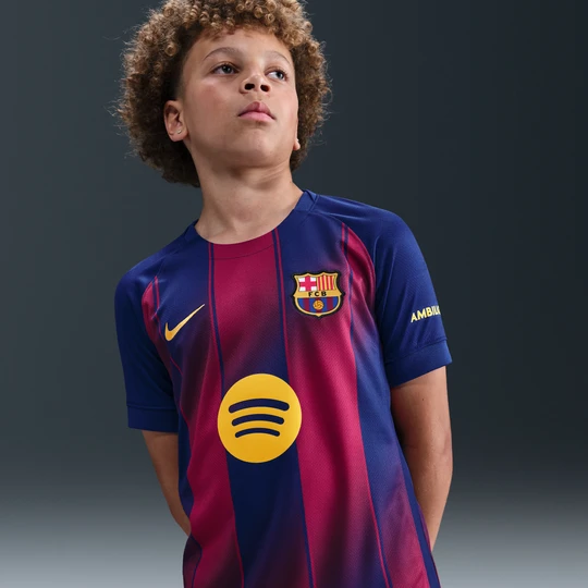 Zdjęcie produktu Koszulka piłkarska dla dużych dzieci Nike Dri-FIT FC Barcelona Stadium 2025/26 (wersja domowa) – replika - Niebieski