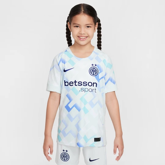 Zdjęcie produktu Koszulka piłkarska dla dużych dzieci Nike Dri-FIT Inter Mediolan Stadium 2025/26 (wersja wyjazdowa) – replika - Niebieski